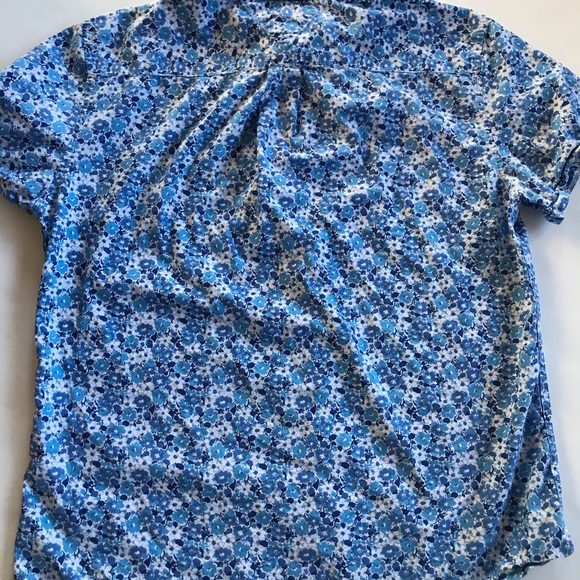 Tommy Hilfiger Men’s Blue Print Short Sleeve Custom Fit Button Down Shirt - Picture 4 of 7